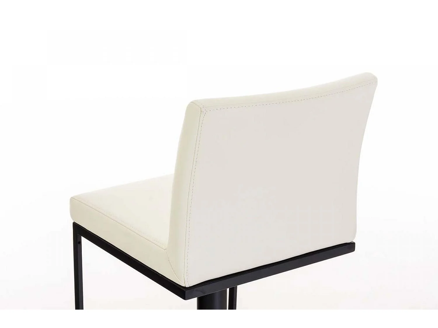 Tabouret de bar - Similicuir & Noir - Crème - Panama