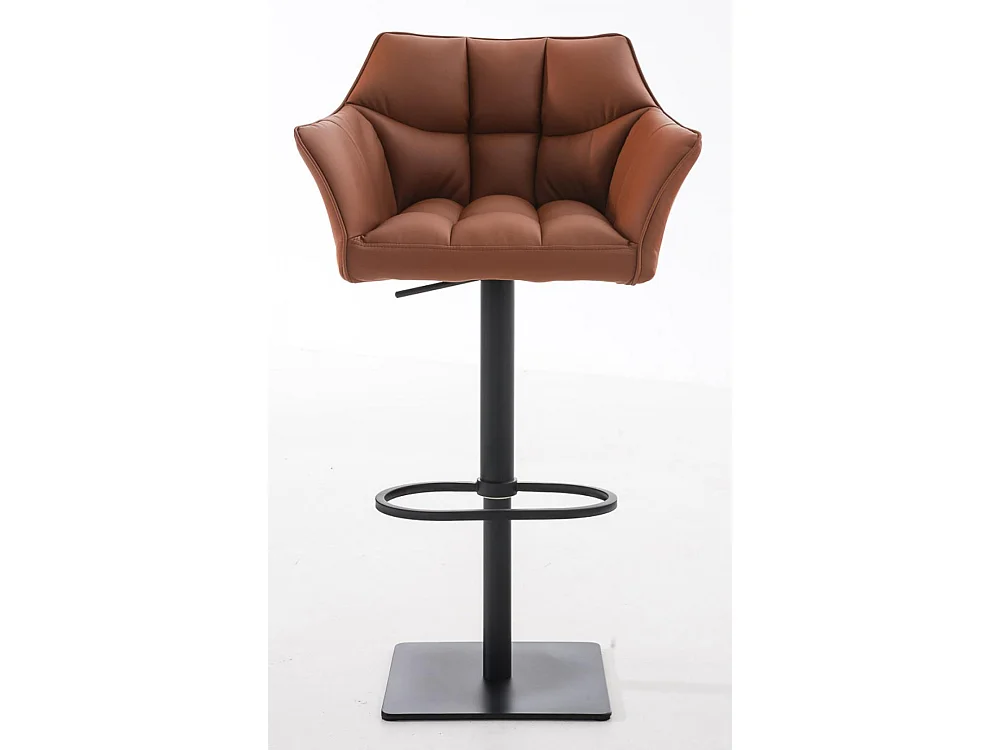 Lot de 2  Tabouret de bar - Similicuir & Noir - Marron clair - Damaso