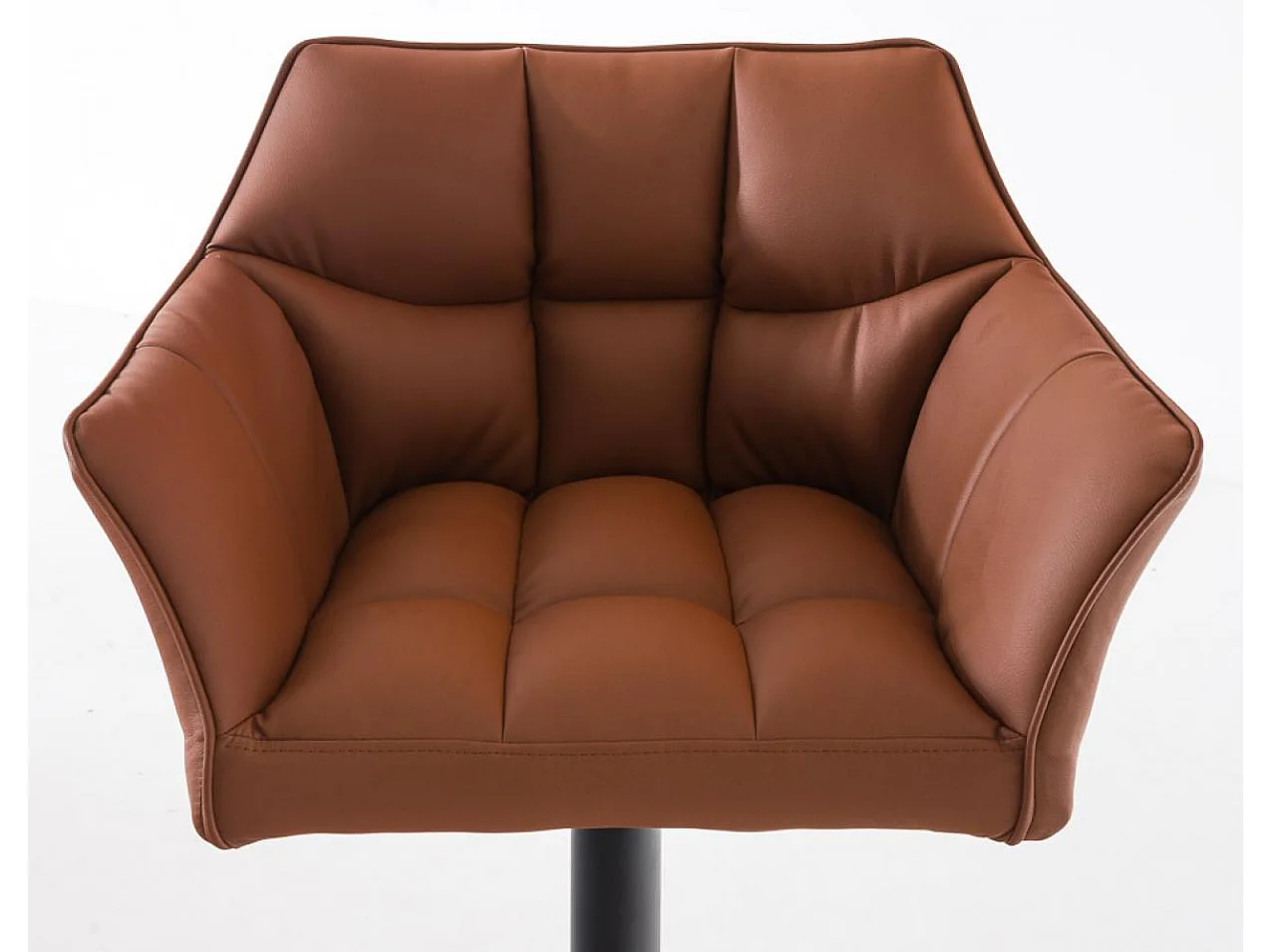 Lot de 2  Tabouret de bar - Similicuir & Noir - Marron clair - Damaso