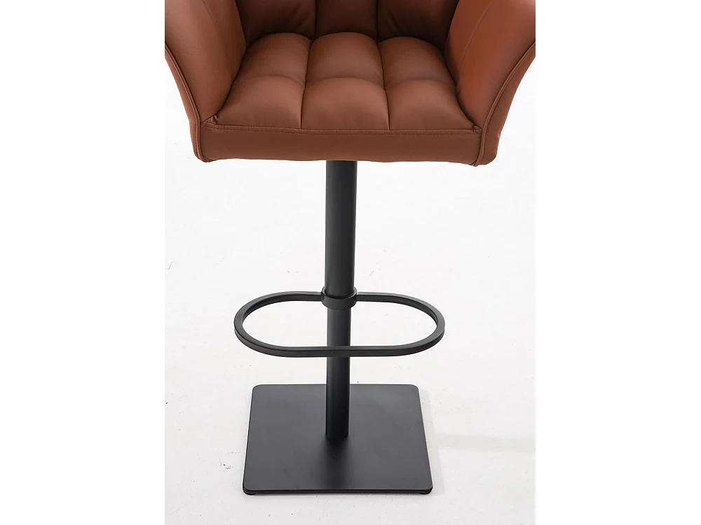 Lot de 2  Tabouret de bar - Similicuir & Noir - Marron clair - Damaso