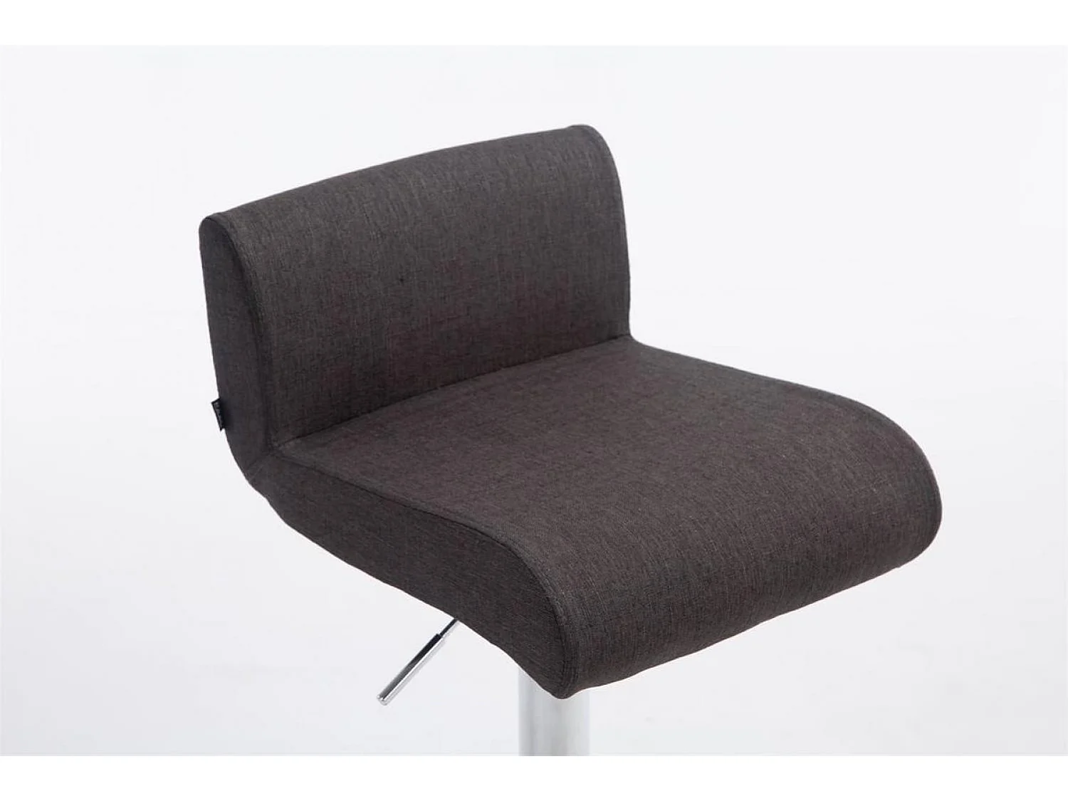 Lot de 2 Tabourets de bar - Tissu & Métal chromé - Gris foncé - California