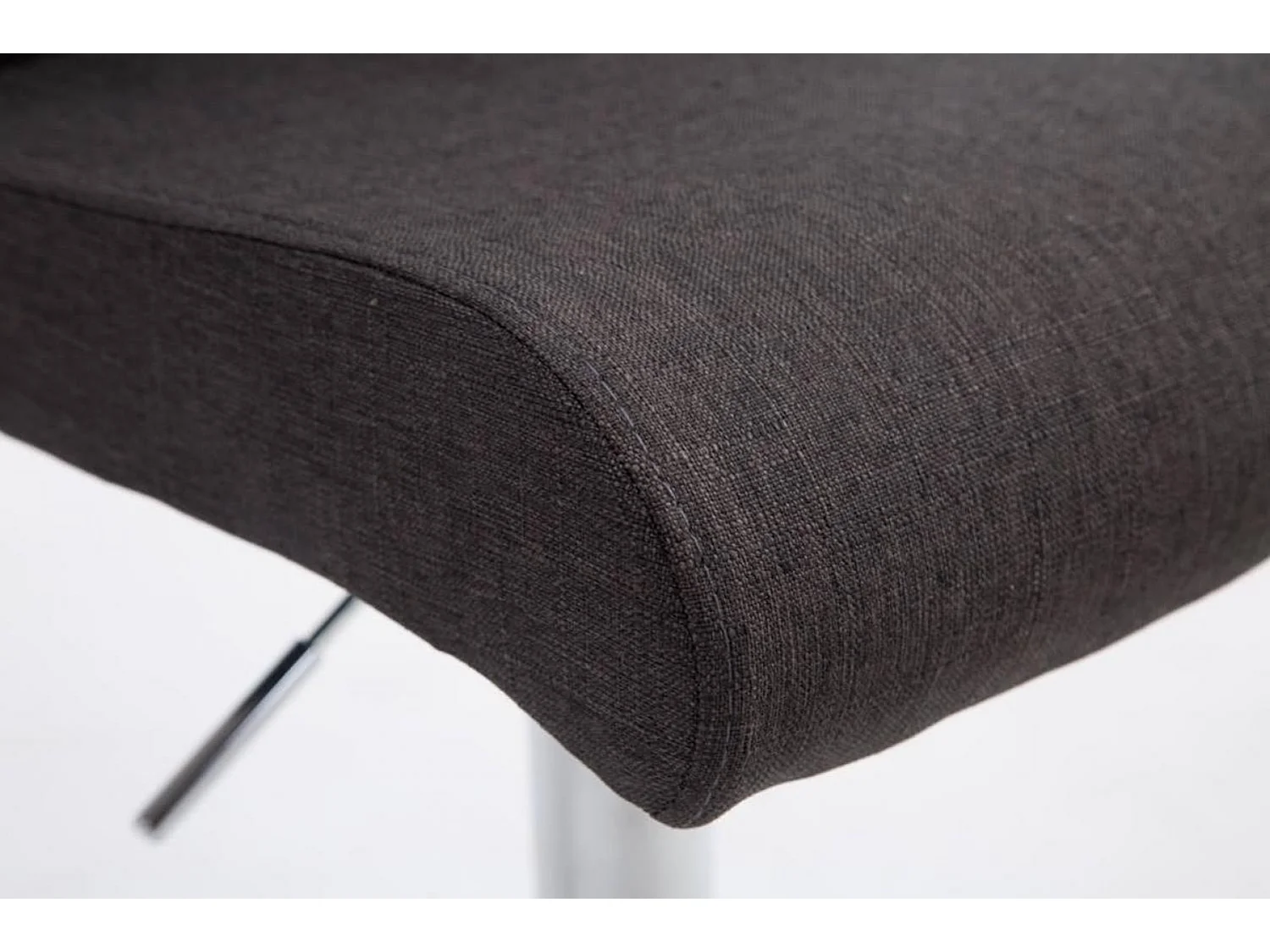 Lot de 2 Tabourets de bar - Tissu & Métal chromé - Gris foncé - California