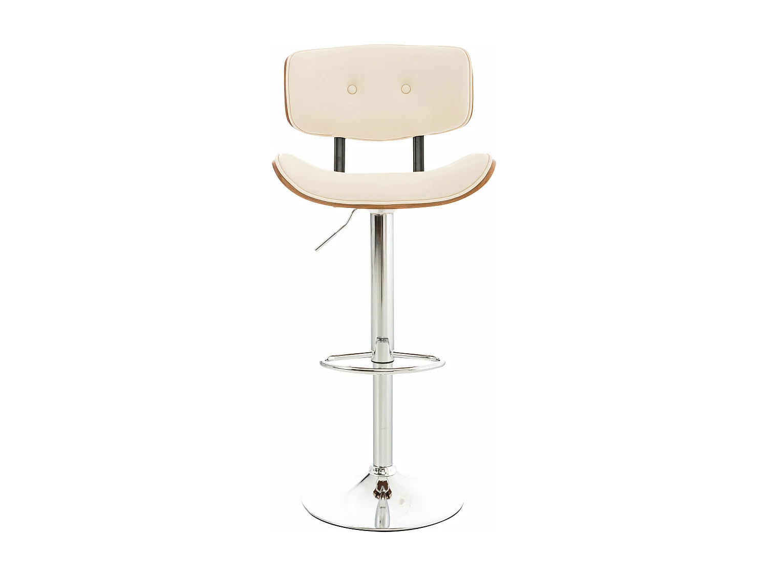 2er Set Barhocker - Kunstleder & antik-hell - walnuss/creme - Sarnia