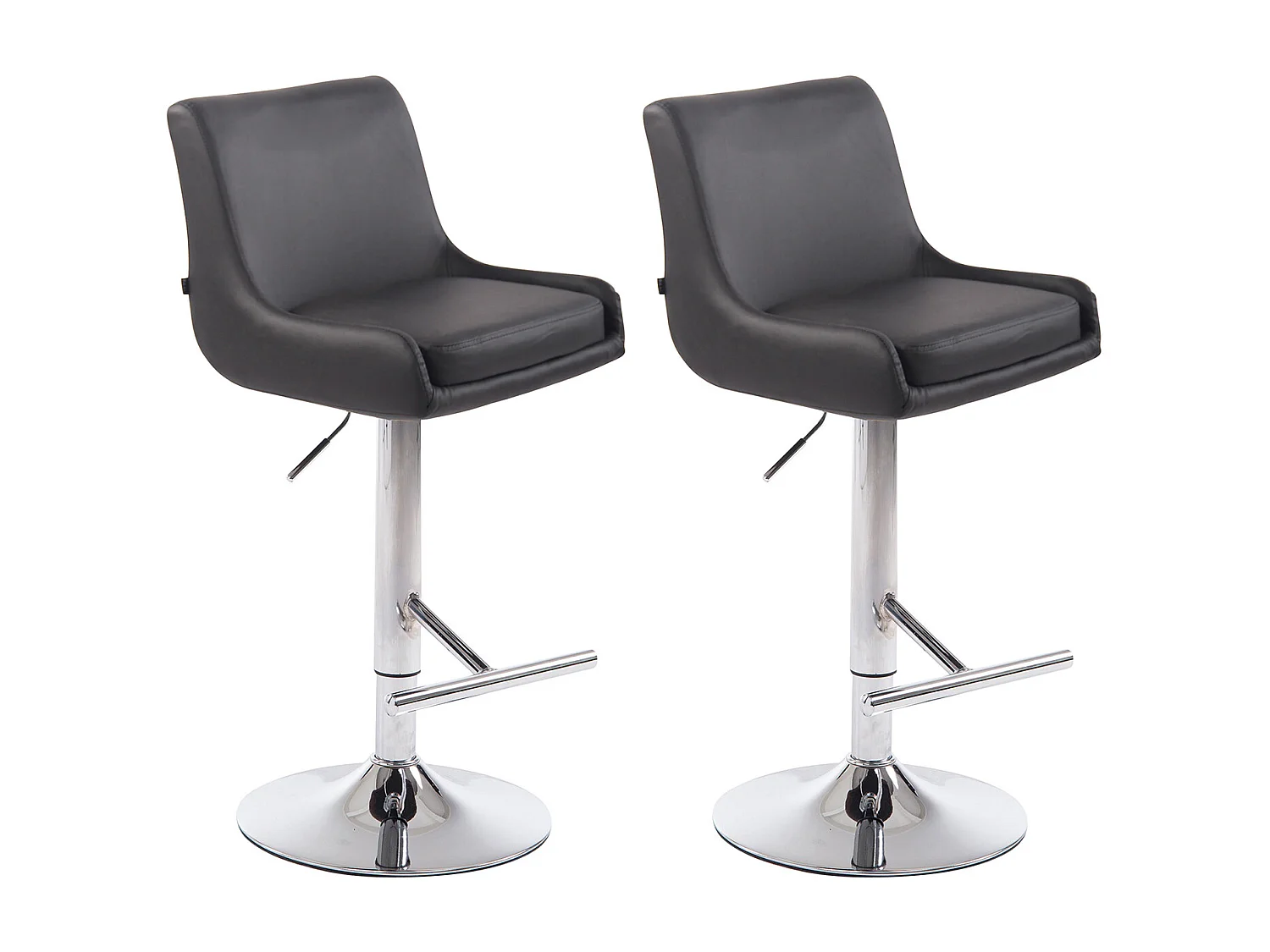 2er Set Barhocker - Kunstleder & Metall - grau - Club