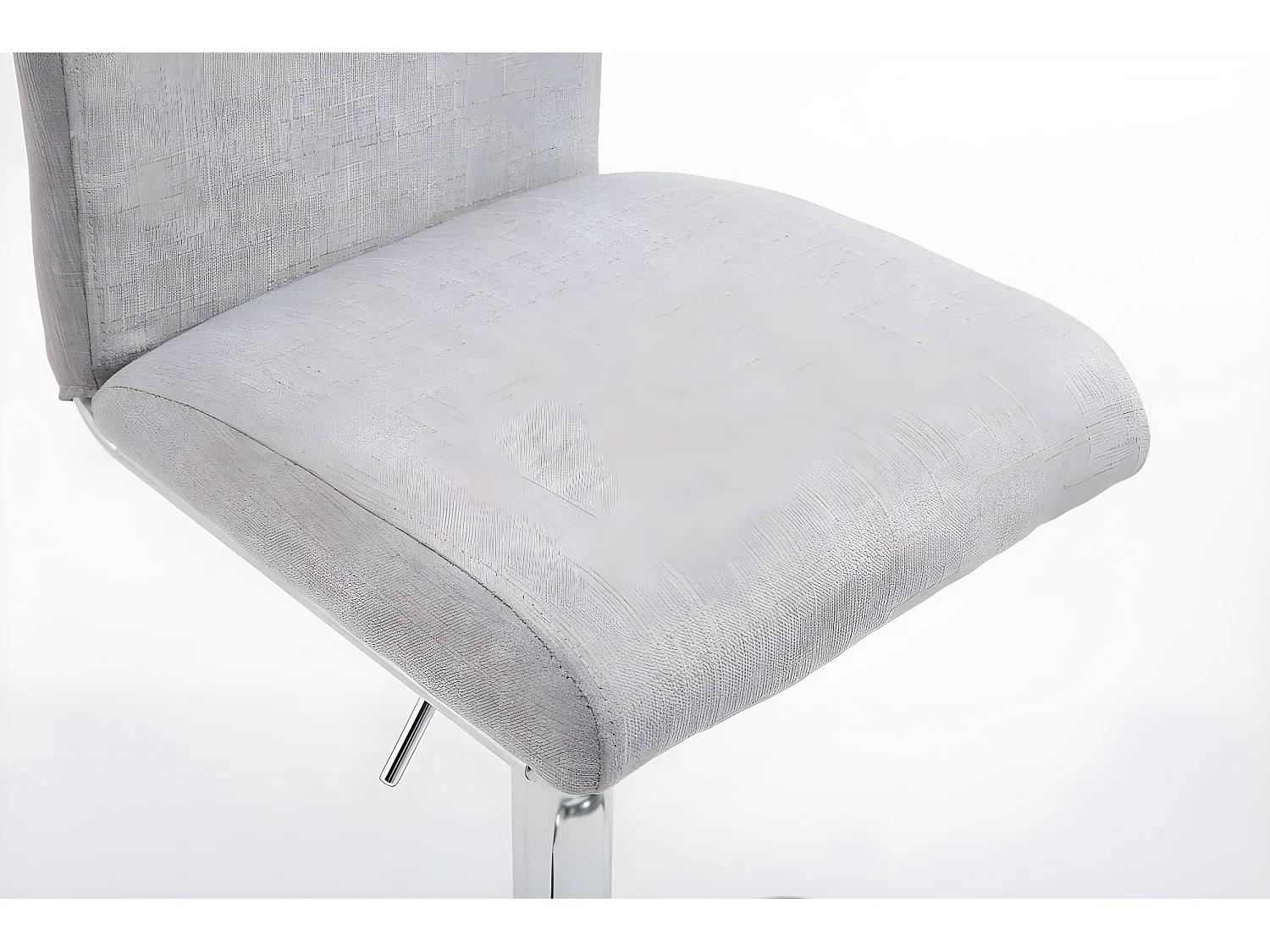 Lot de 2 Tabourets de bar - Tissu & Métal chromé - Gris clair - Köln