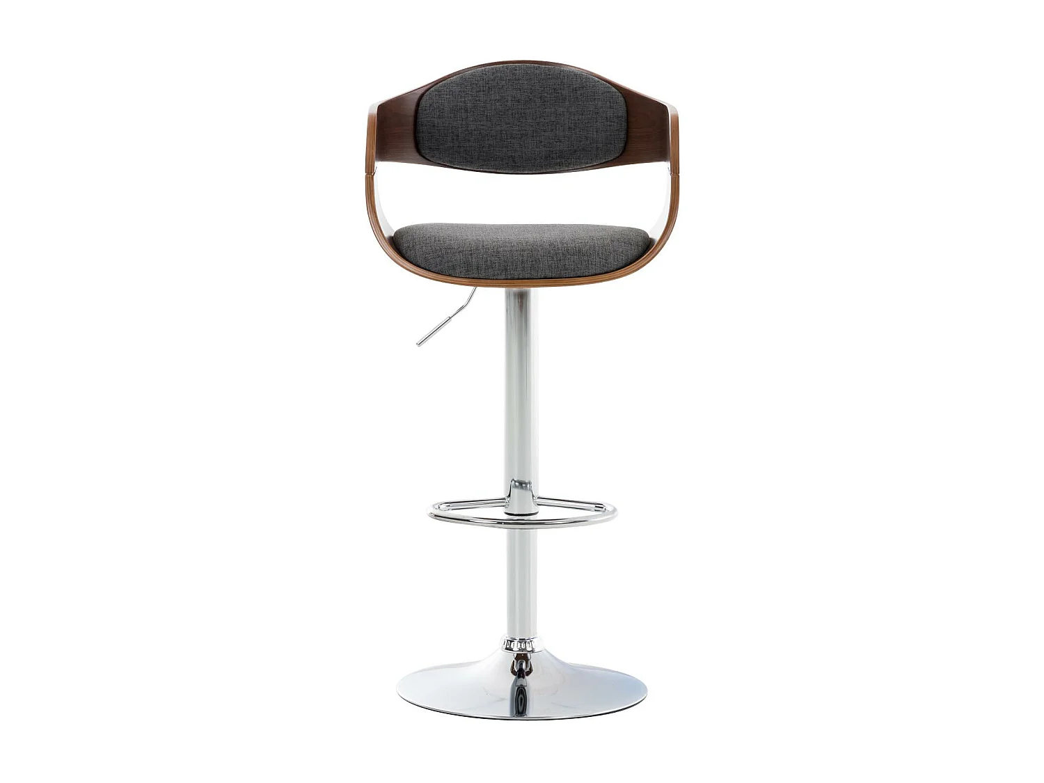 Lot de 2  Tabouret de bar - Tissu - Noyer / Gris clair - Kingston