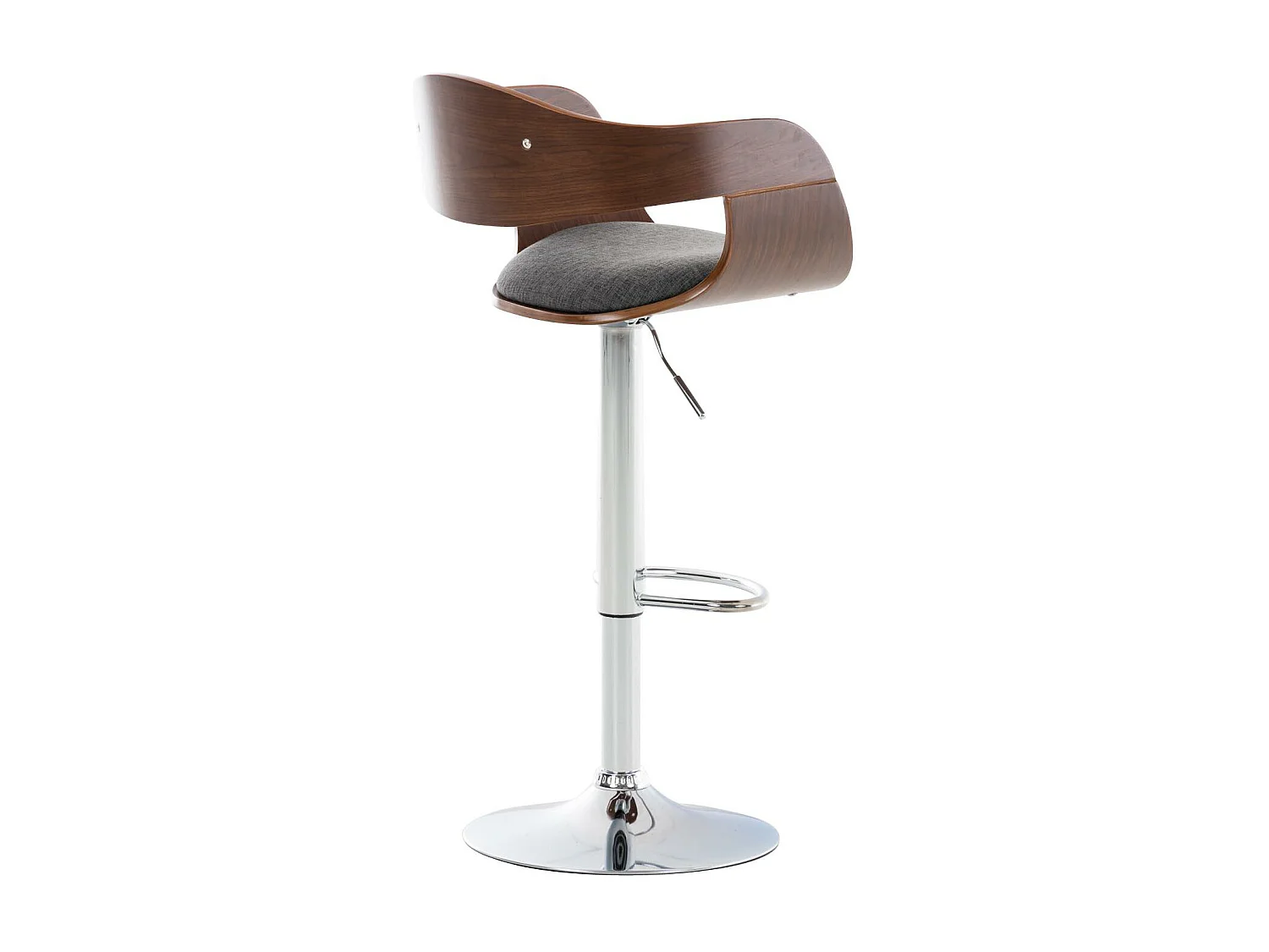 Lot de 2  Tabouret de bar - Tissu - Noyer / Gris clair - Kingston