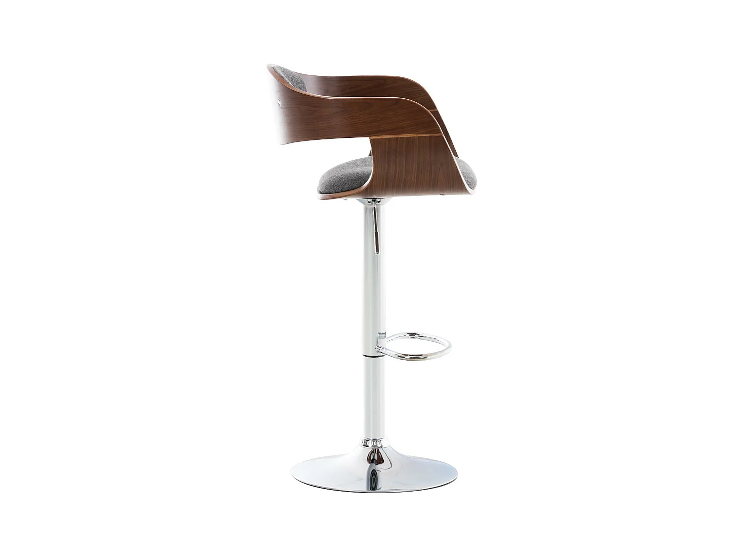 Lot de 2  Tabouret de bar - Tissu - Noyer / Gris clair - Kingston