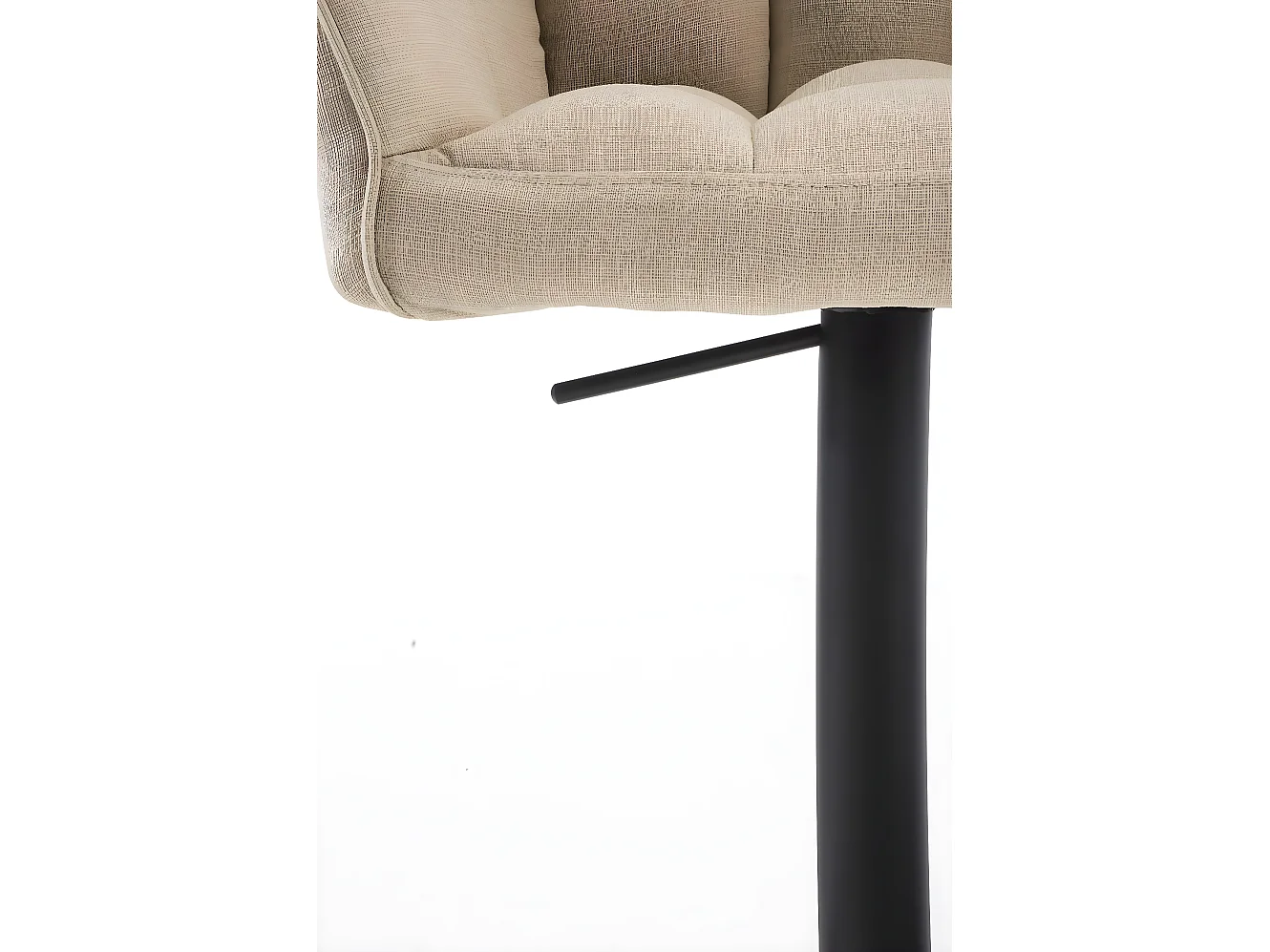 Lot de 2  Tabouret de bar - Tissu & Noir - Crème - Damaso