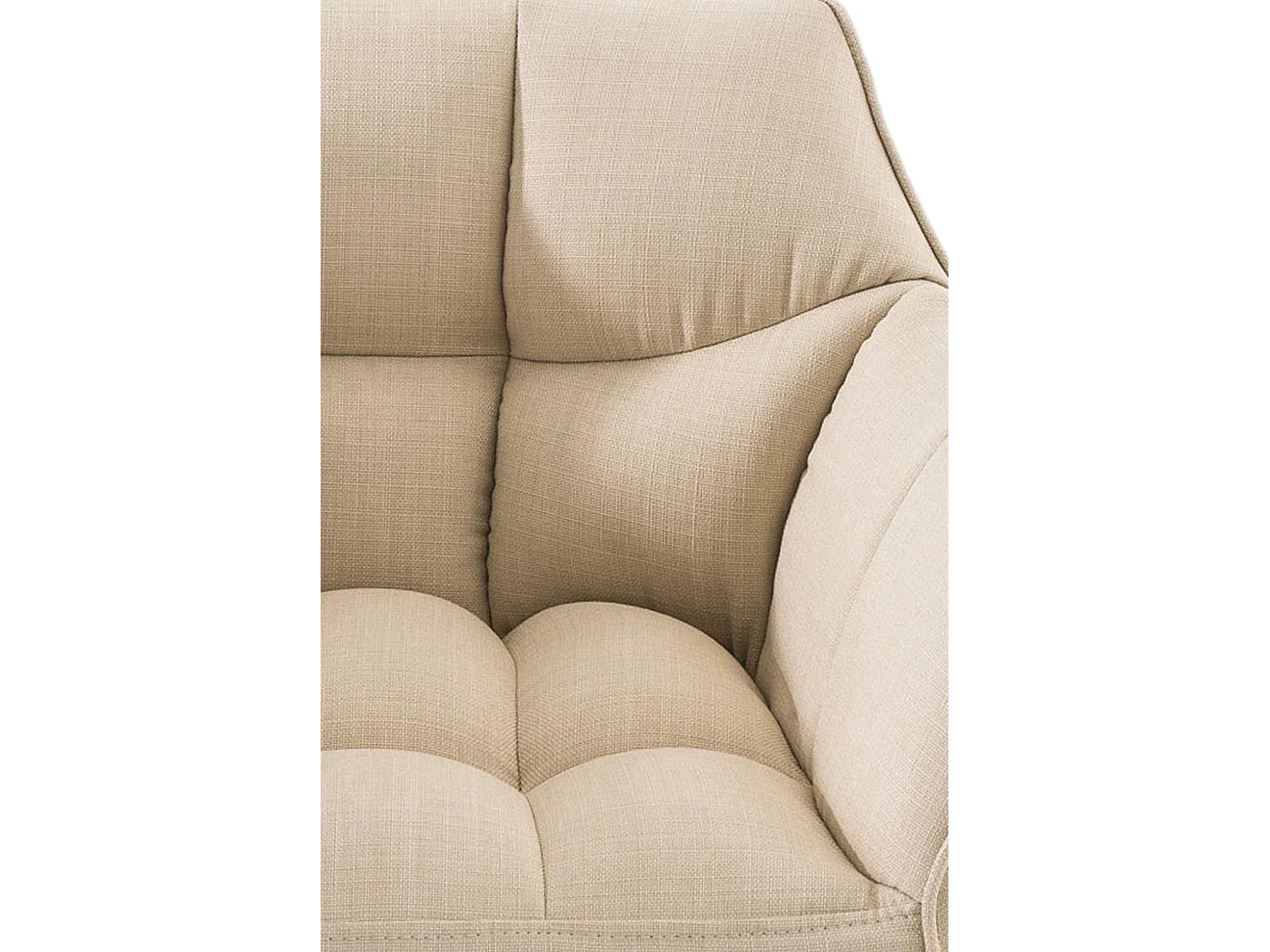 Lot de 2  Tabouret de bar - Tissu & Noir - Crème - Damaso