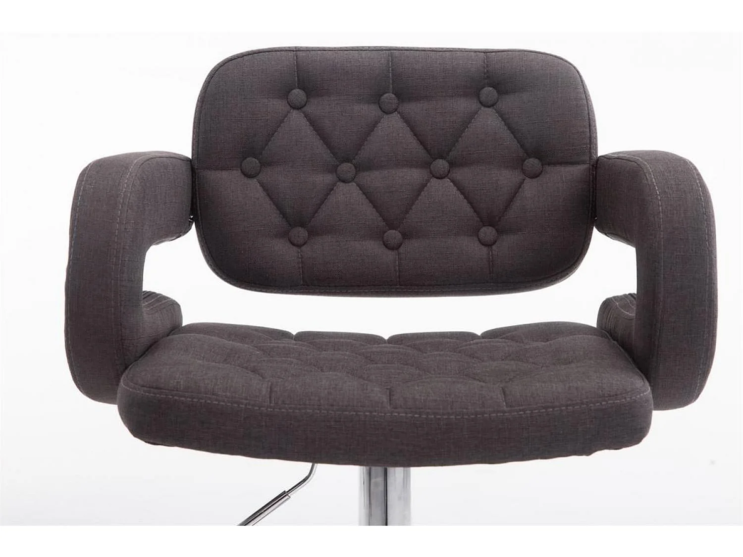 Lot de 2  Tabouret de bar - Tissu & Métal chromé - Gris foncé - Dublin