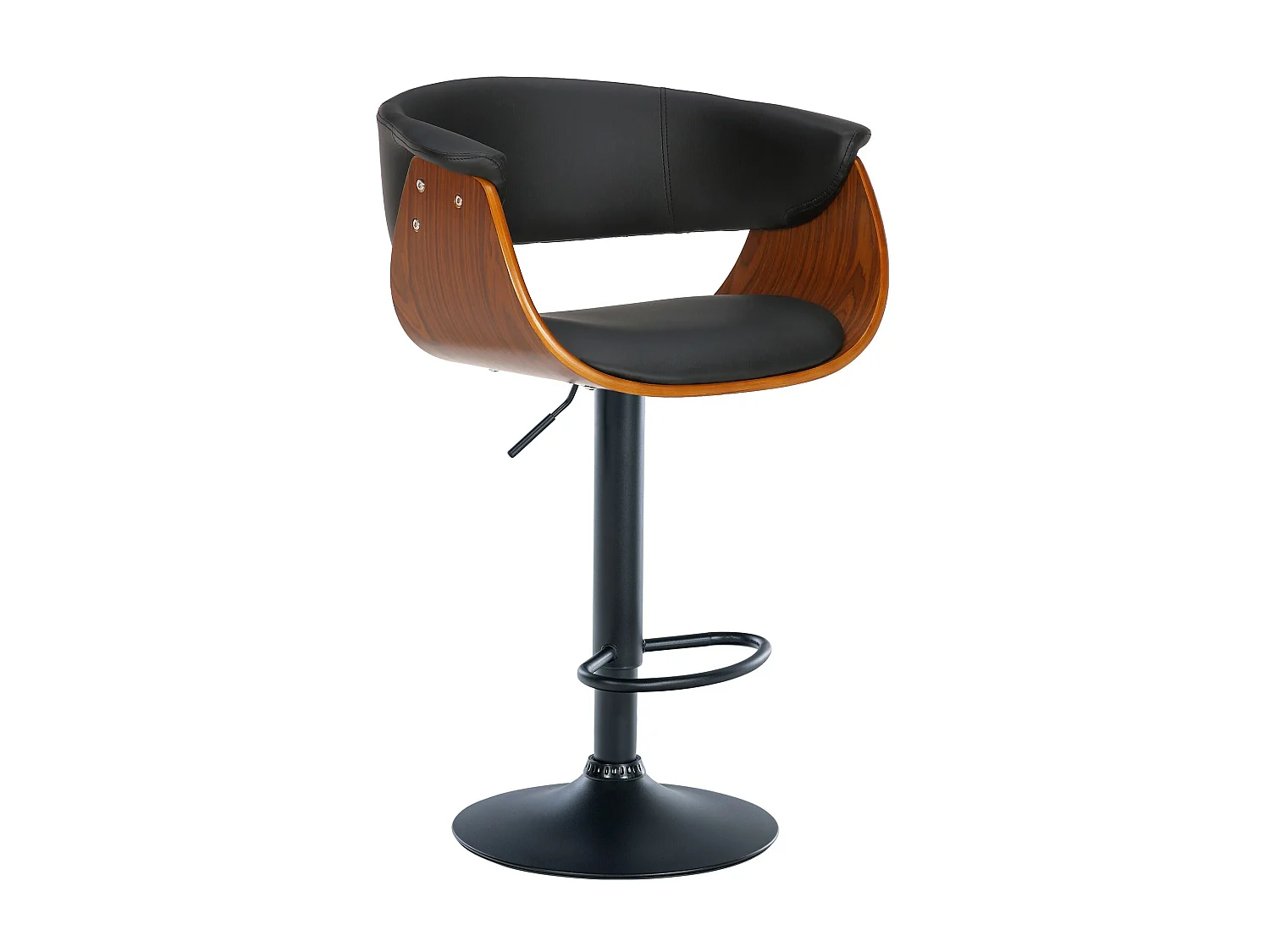 Lot de 2  Tabouret de bar - Similicuir - Noyer / Noir - Vestal