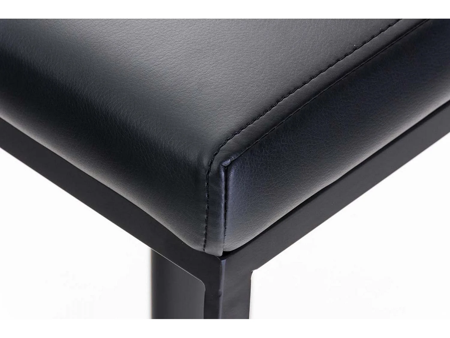 Lot de 2  Tabouret de bar - Similicuir & Noir - Noir - Panama