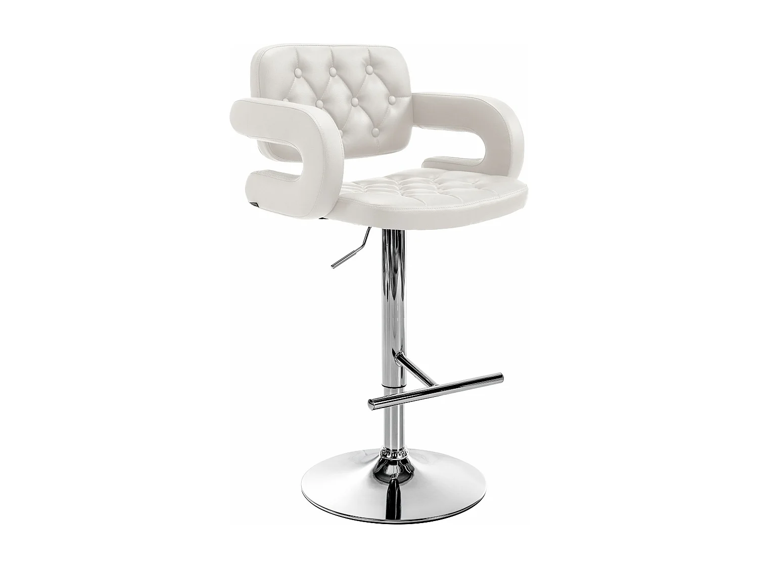 Tabouret de bar - Similicuir & Métal - Blanc - Dublin