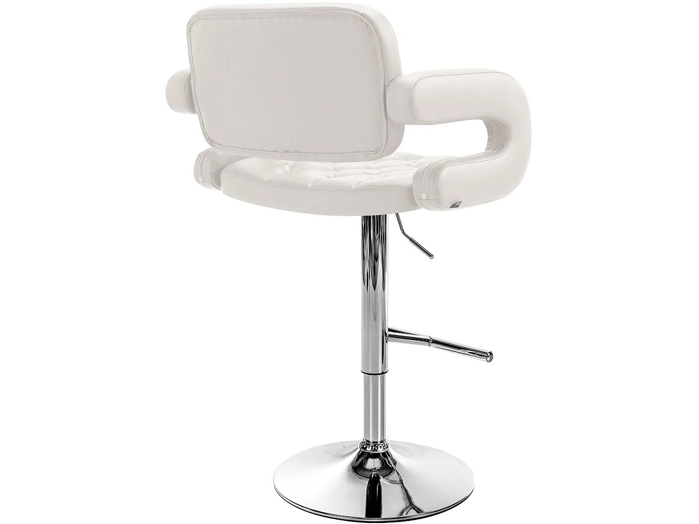 Tabouret de bar - Similicuir & Chrome - Blanc - Dublin