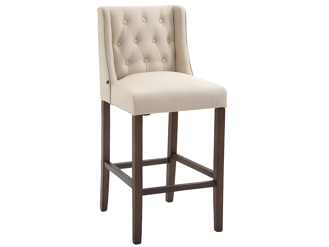 Barhocker - Stoff & Holz - creme - Cassandra