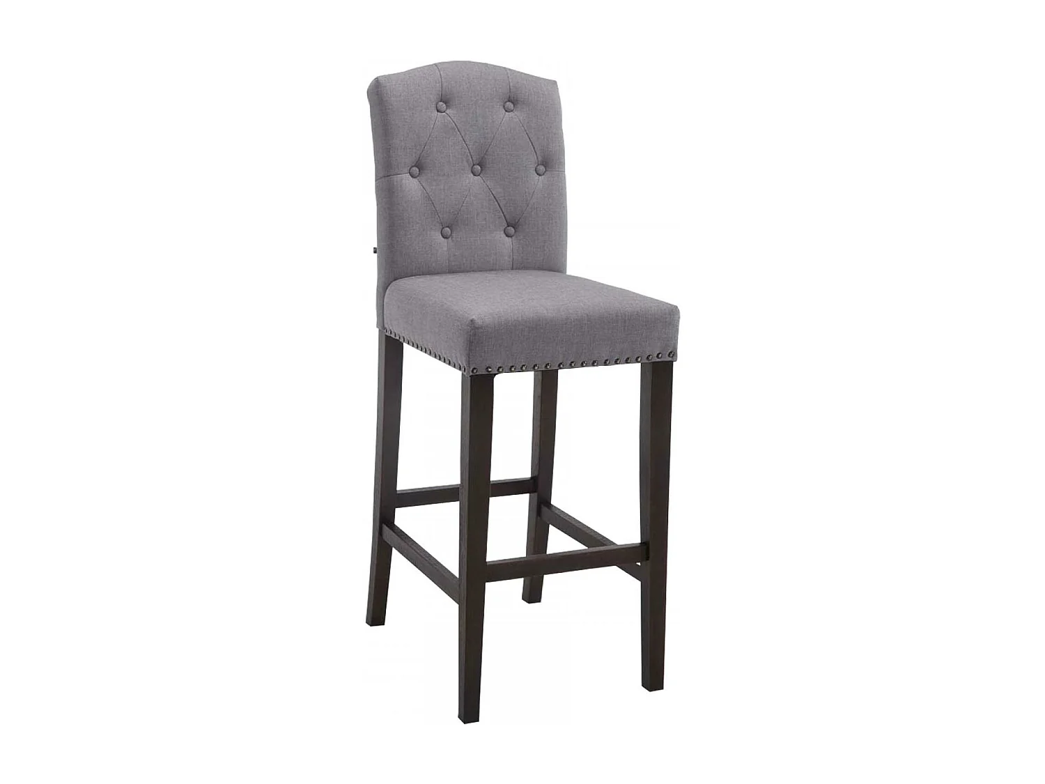 Tabouret de bar - Tissu & Bois - Gris clair - Louise