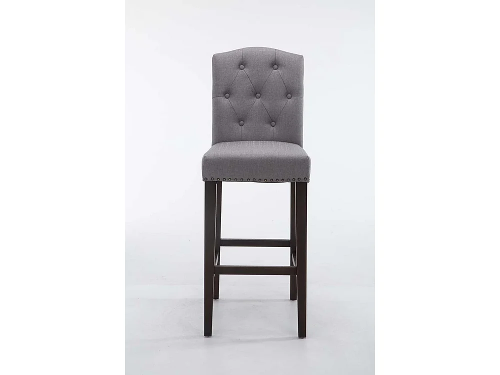 Tabouret de bar - Tissu & Bois - Gris clair - Louise