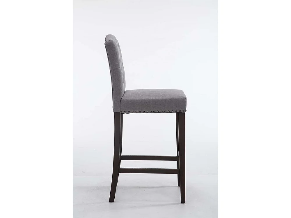 Tabouret de bar - Tissu & Bois - Gris clair - Louise