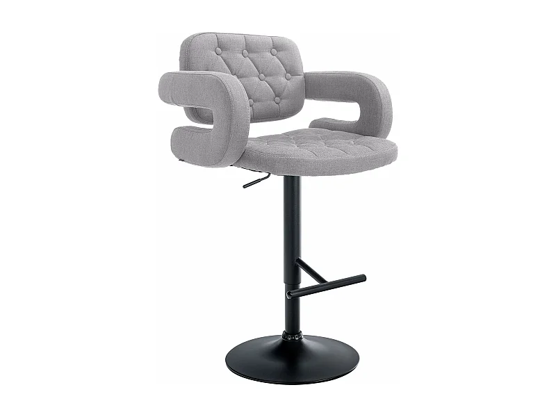 Tabouret de bar - Tissu & Métal - Gris - Dublin