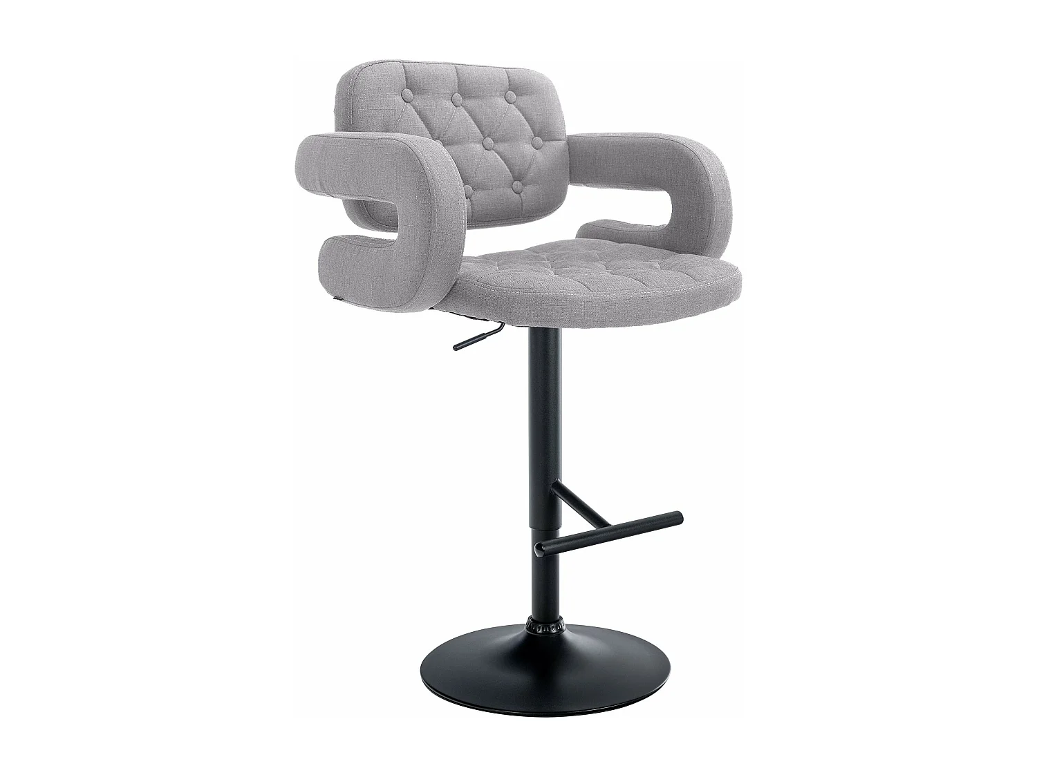 Tabouret de bar - Tissu & Métal - Gris - Dublin