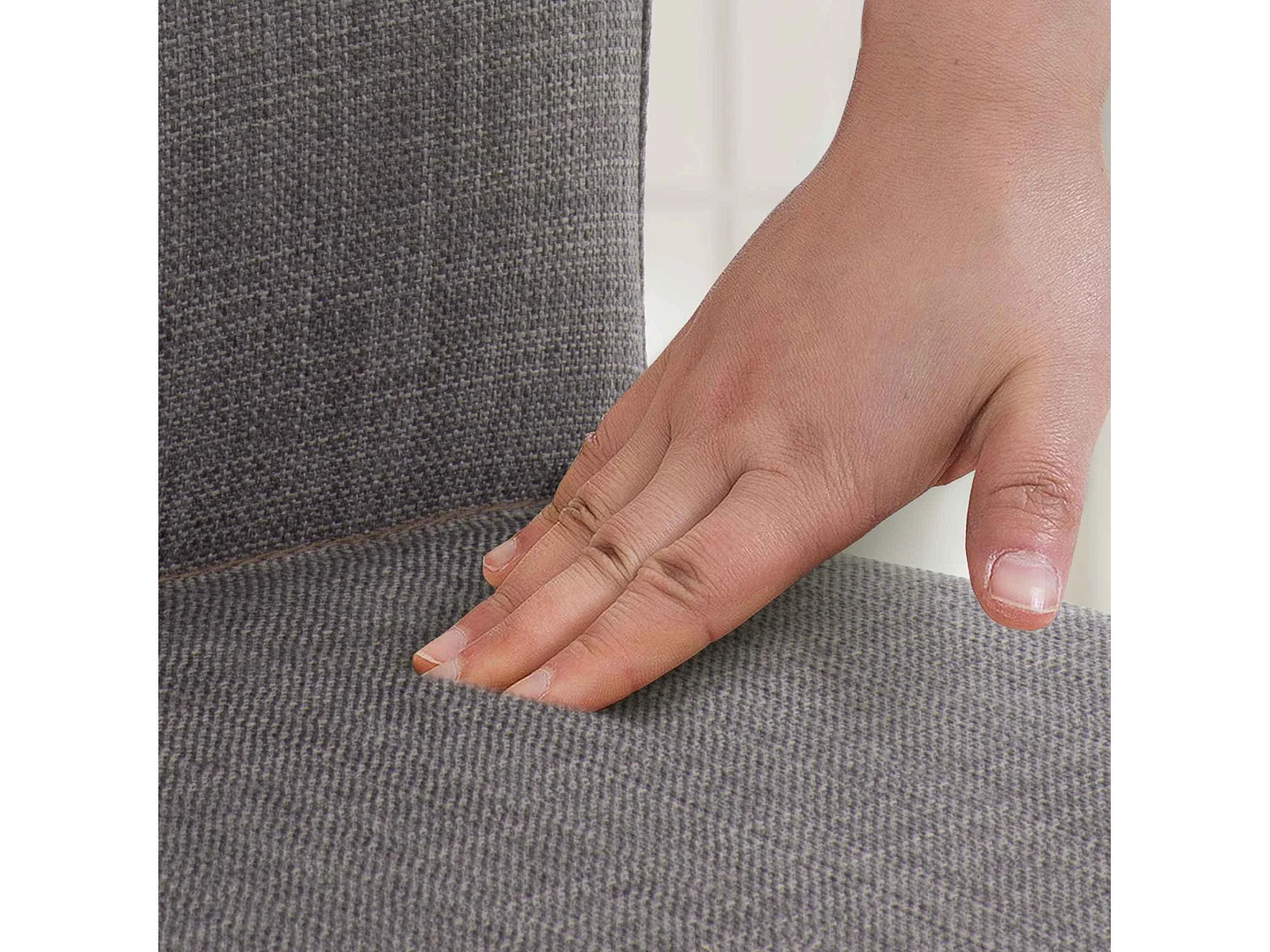 Tabouret de bar - Tissu & Noir - Gris - Cadiz