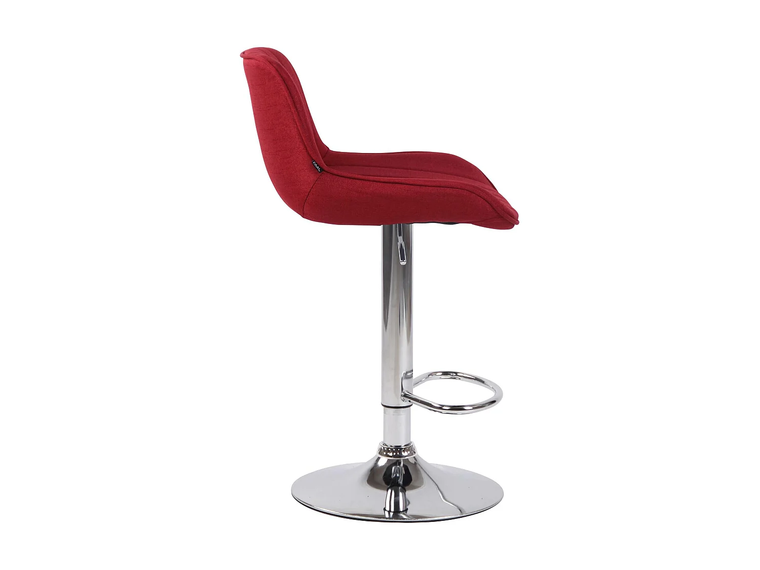 Lot de 2 Tabourets de bar - Tissu & Métal - Rouge - Lentini