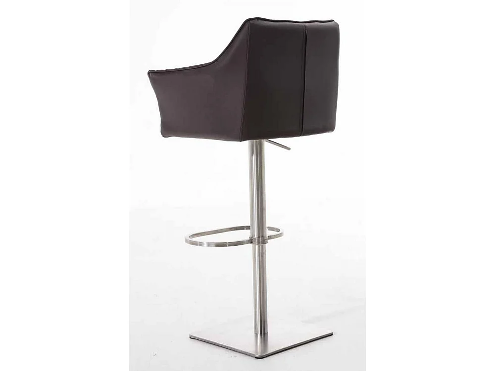 Lot de 2  Tabouret de bar - Similicuir & Acier inoxydable - Marron - Damaso