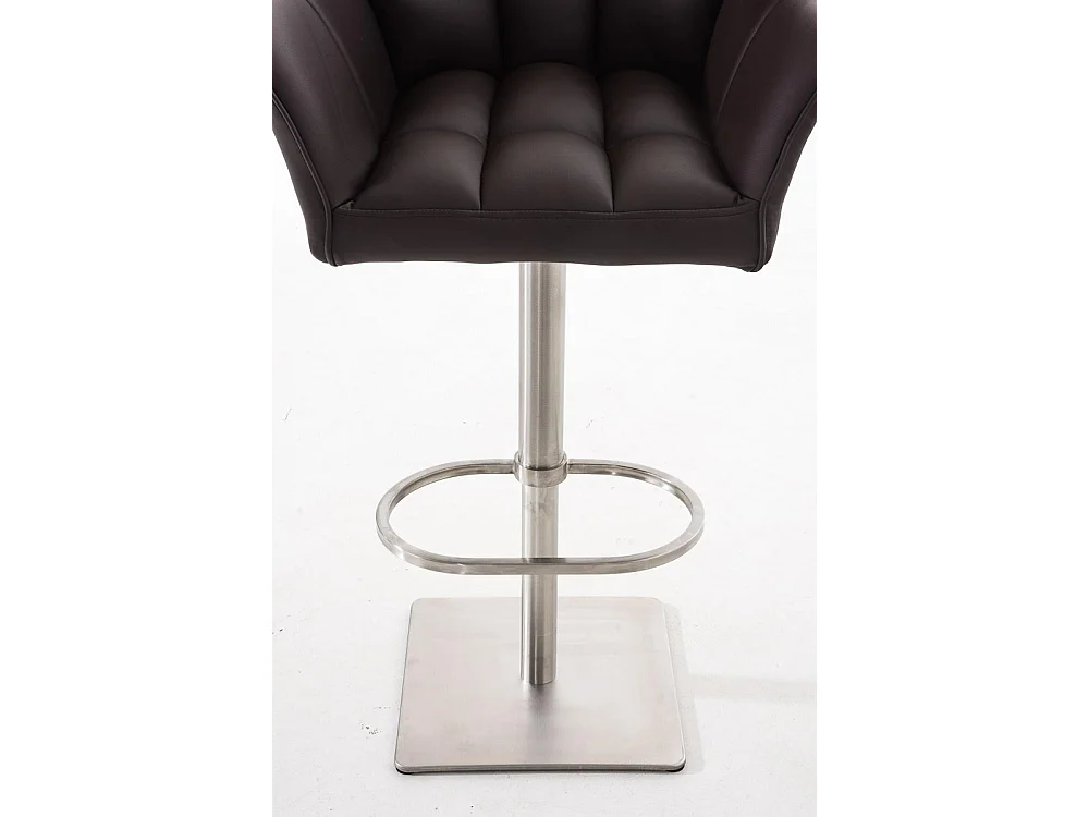 Lot de 2  Tabouret de bar - Similicuir & Acier inoxydable - Marron - Damaso