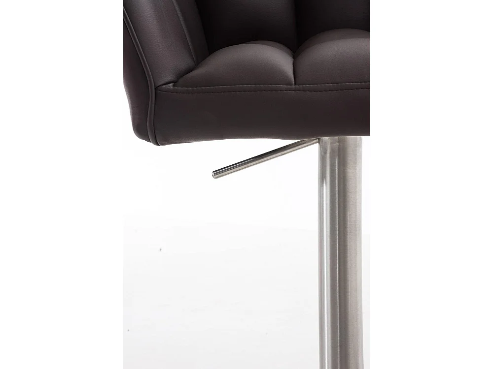 Lot de 2  Tabouret de bar - Similicuir & Acier inoxydable - Marron - Damaso