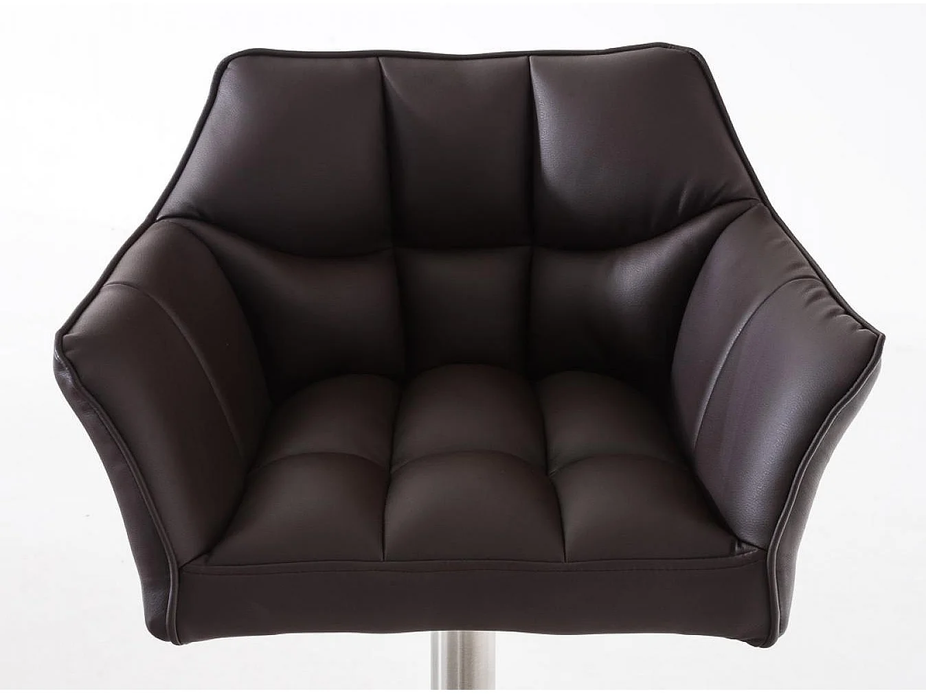 Lot de 2  Tabouret de bar - Similicuir & Acier inoxydable - Marron - Damaso