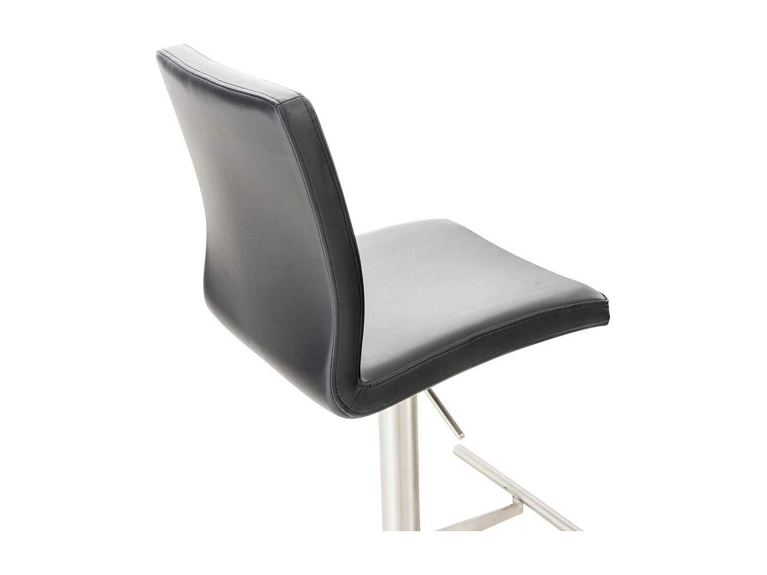 Lot de 2  Tabouret de bar - Similicuir & Acier inoxydable - Noir - Cadiz