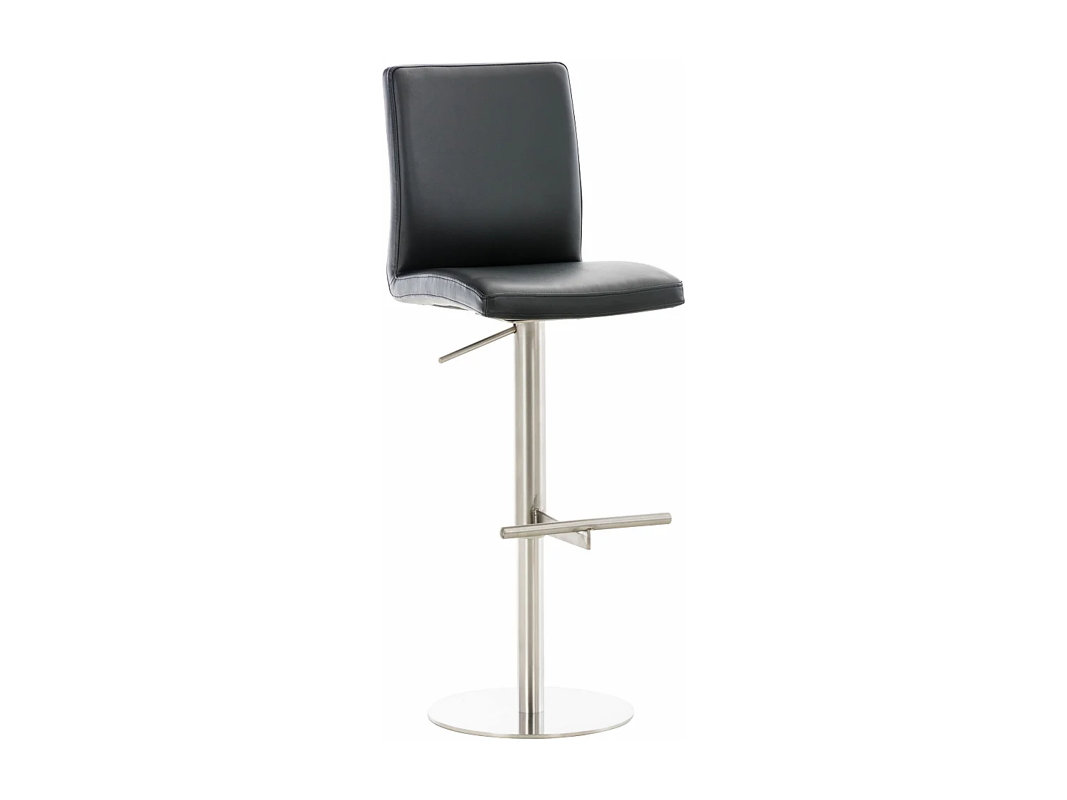 Lot de 2  Tabouret de bar - Similicuir & Acier inoxydable - Noir - Cadiz