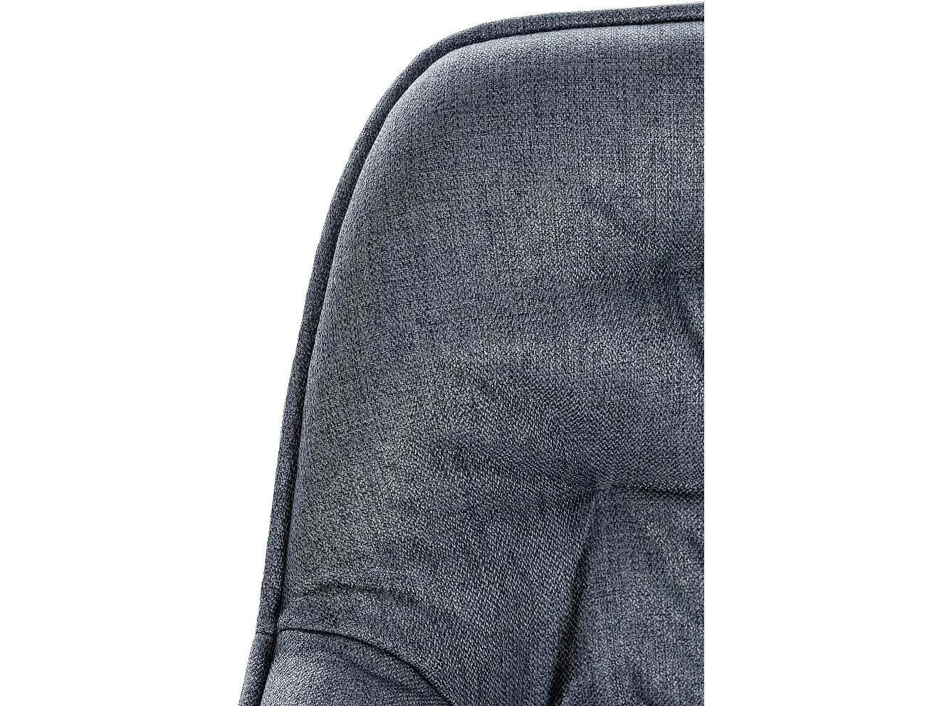 Lot de 2  Tabouret de bar - Tissu & Métal noir mat - Gris - Gibson