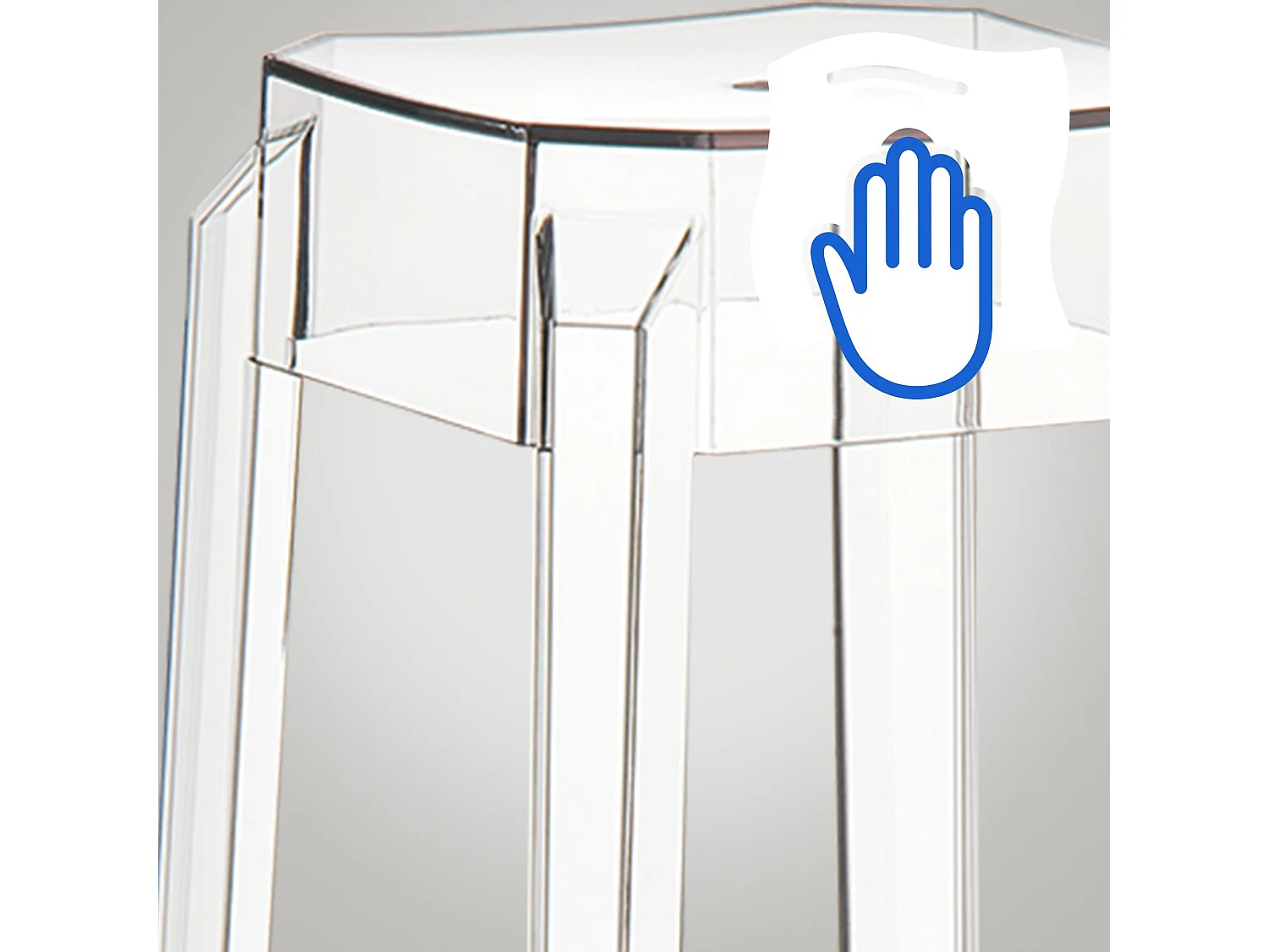 Lot de 2  Tabouret de bar - Plastique & Blanc - Transparent - Fox