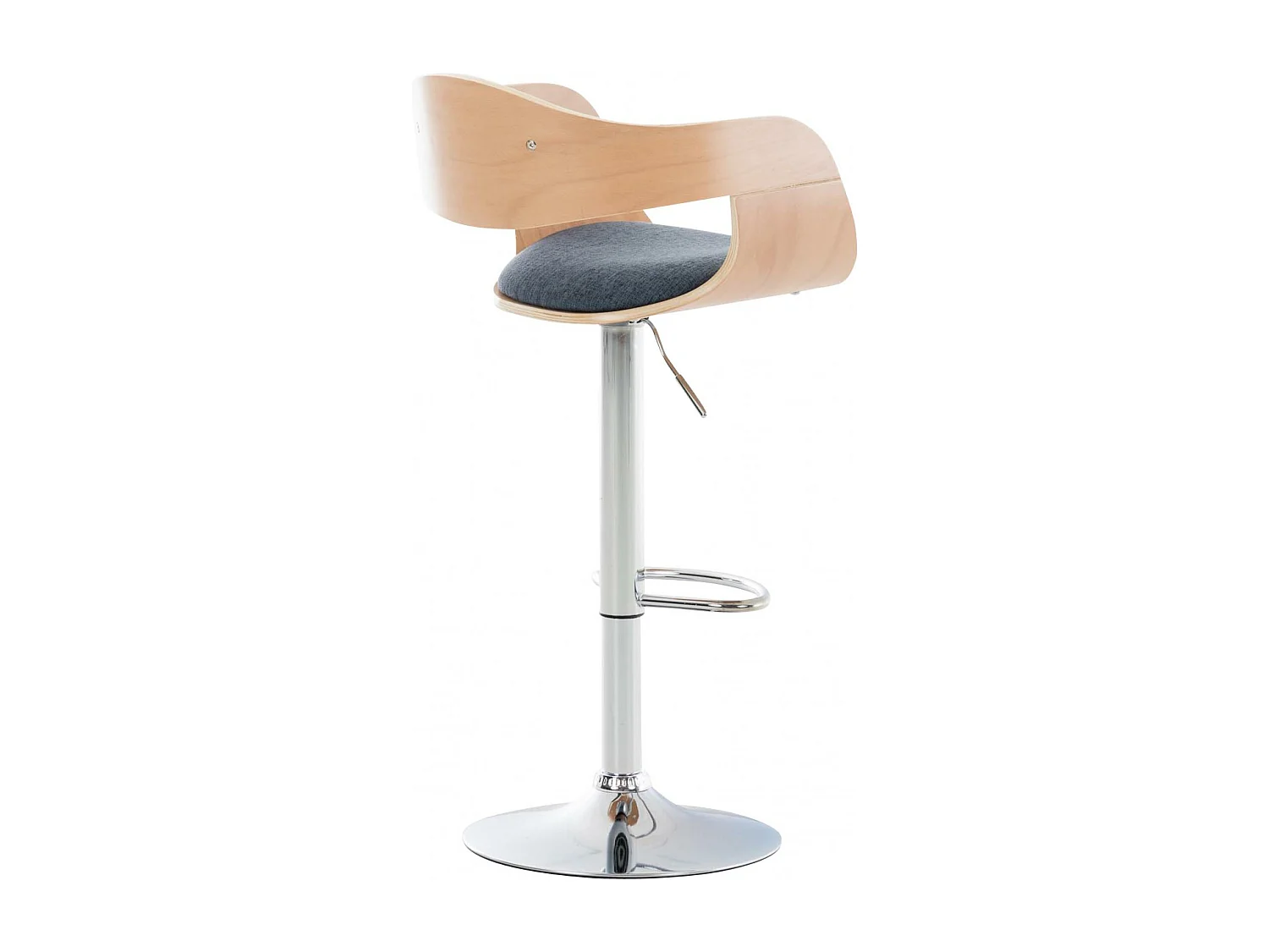 Lot de 2  Tabouret de bar - Tissu - Nature / Bleu - Kingston