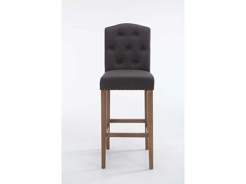 Tabouret de bar - Tissu & Bois - Gris foncé - Louise