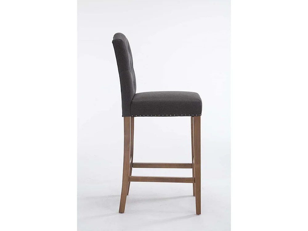Tabouret de bar - Tissu & Bois - Gris foncé - Louise
