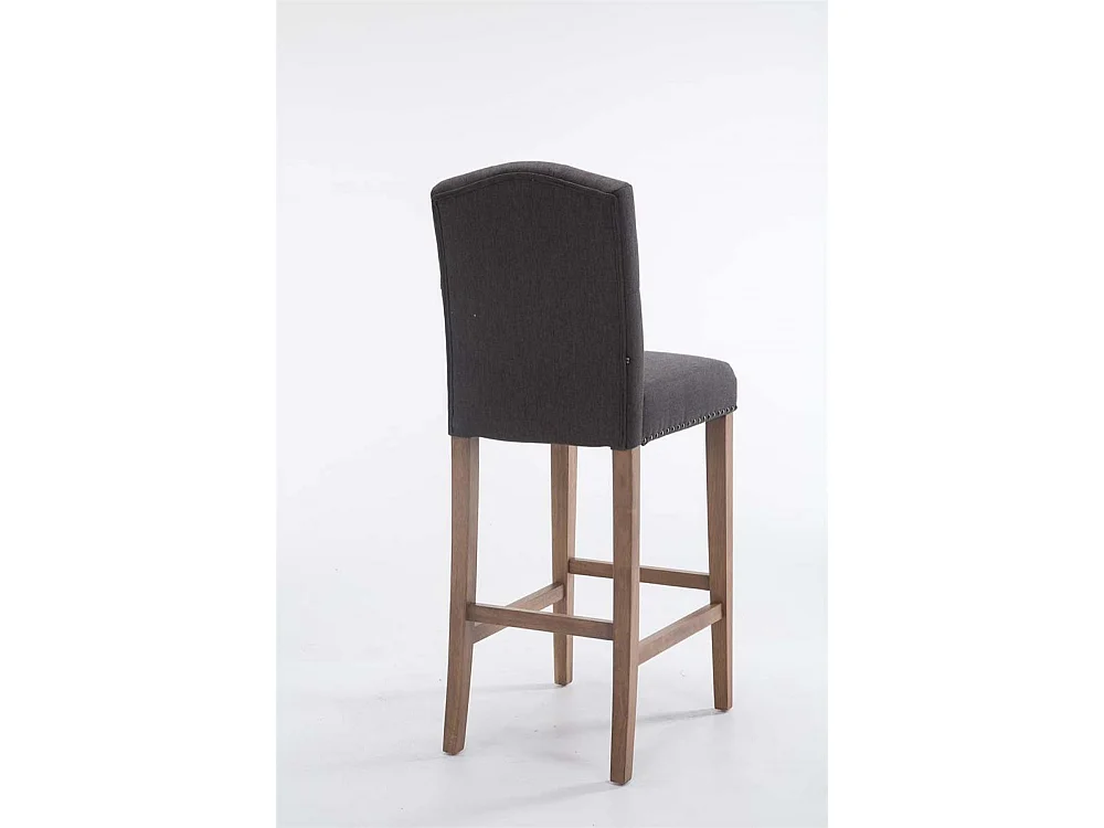 Tabouret de bar - Tissu & Bois - Gris foncé - Louise
