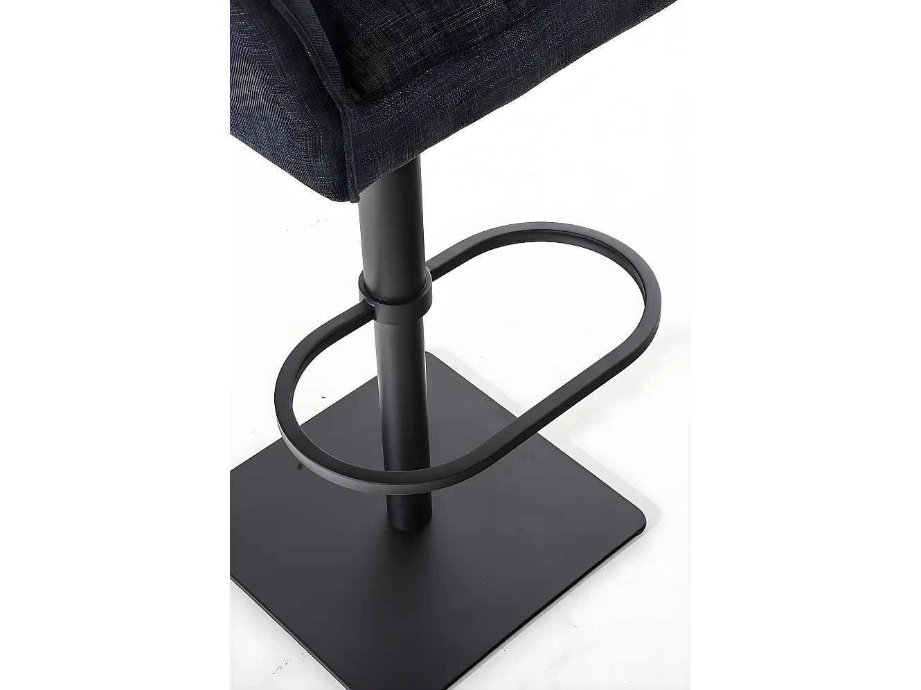 Lot de 2  Tabouret de bar - Tissu & Noir - Gris foncé - Damaso