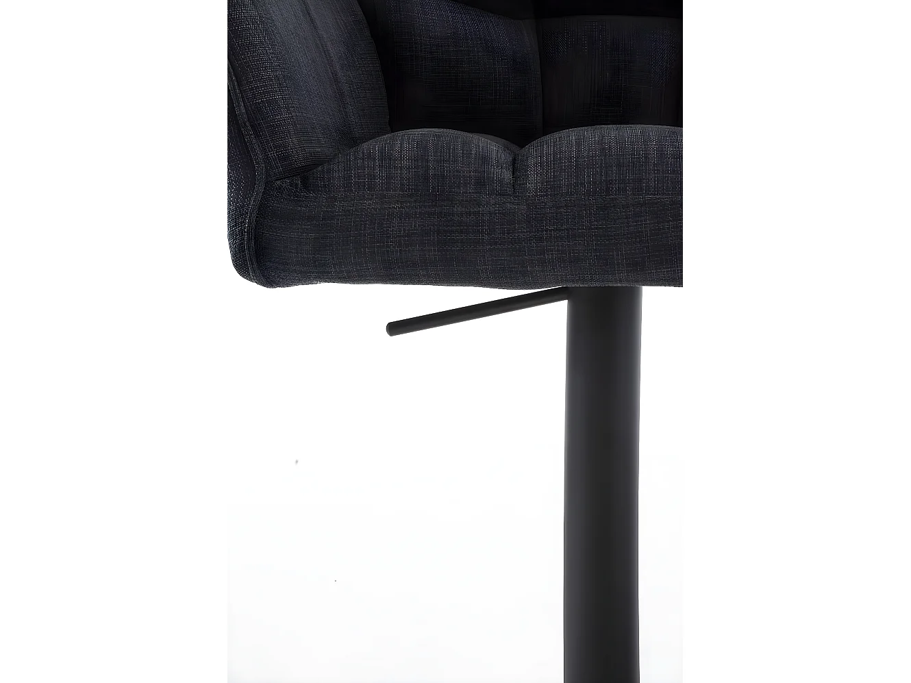 Lot de 2  Tabouret de bar - Tissu & Noir - Gris foncé - Damaso