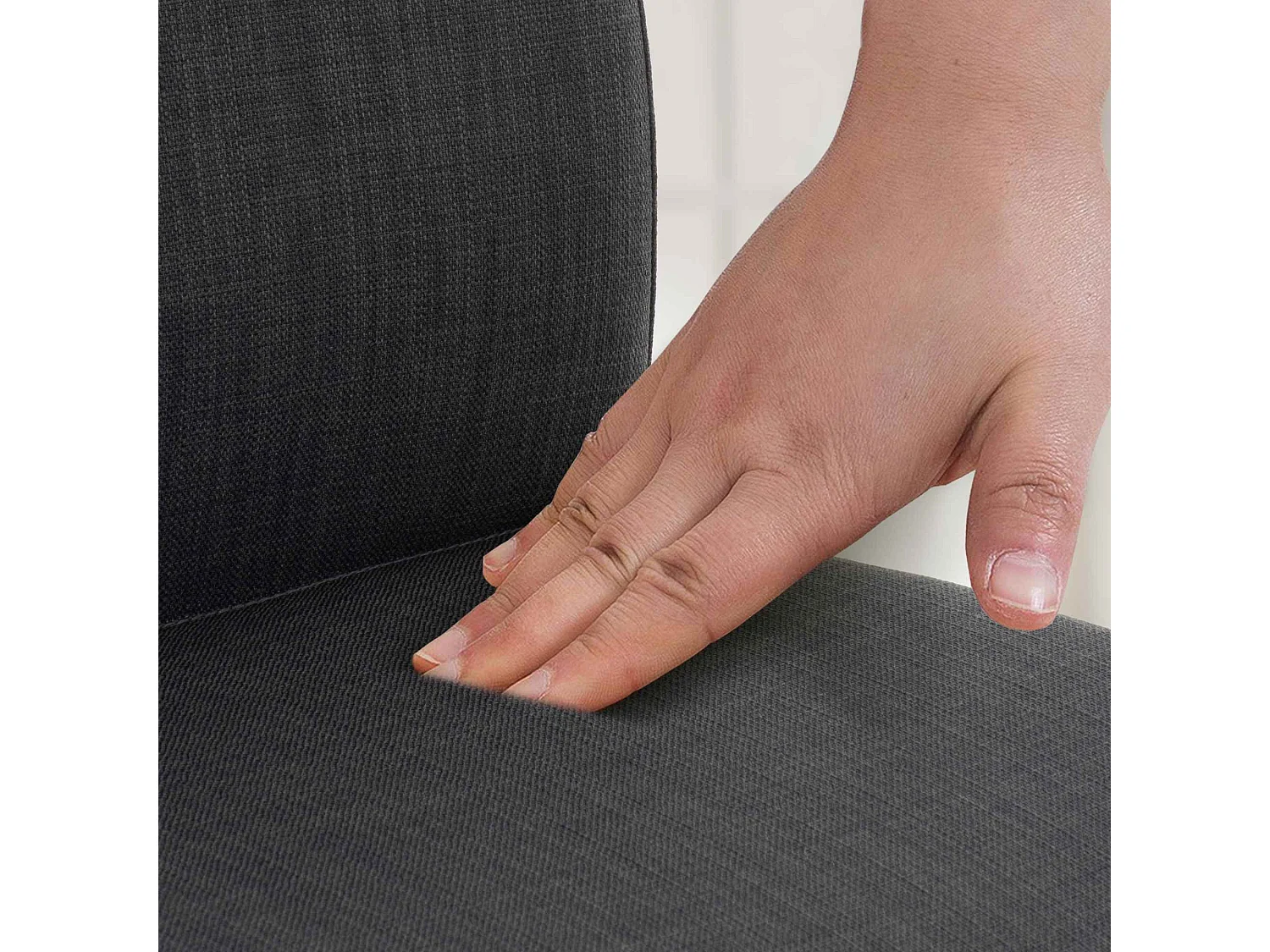 Tabouret de bar - Tissu & Noir - Gris foncé - Cadiz