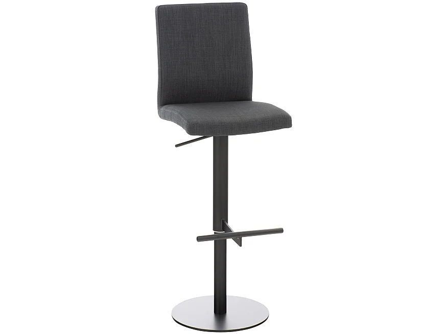 Tabouret de bar - Tissu & Noir - Gris foncé - Cadiz