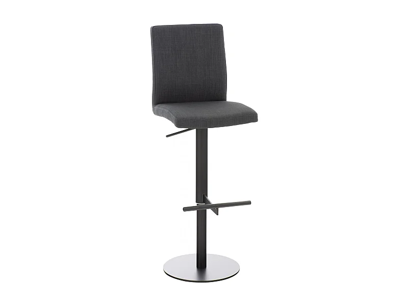 Tabouret de bar - Tissu & Noir - Gris foncé - Cadiz