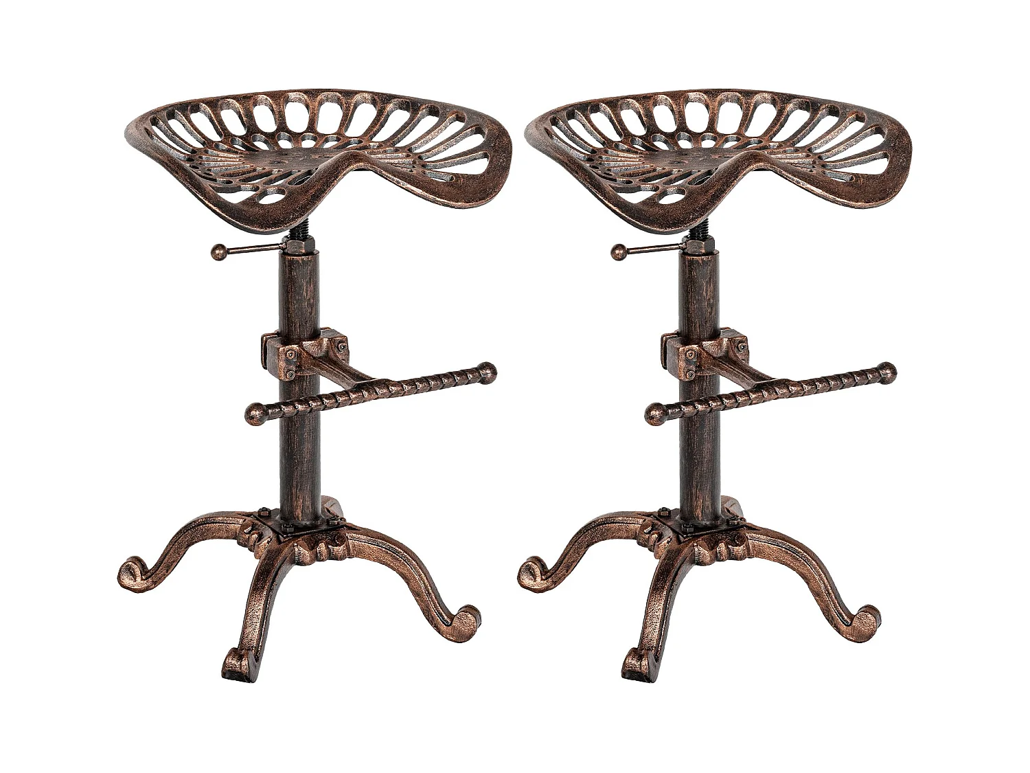 Lot de 2  Tabouret de bar - Métal & Gris - Bronze - Butch