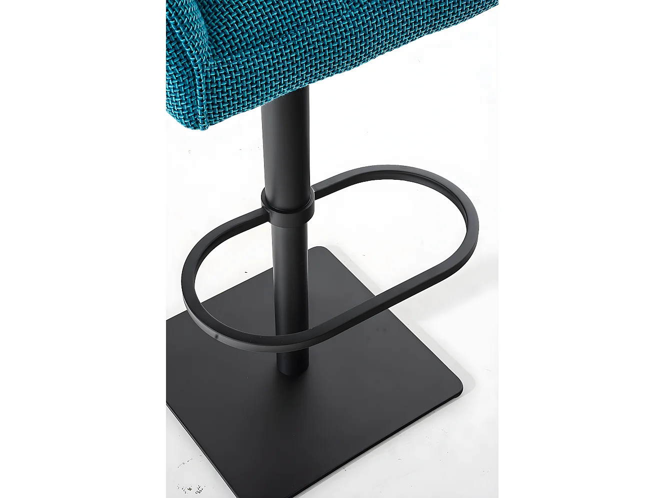 Lot de 2  Tabouret de bar - Tissu & Noir - Turquoise - Damaso
