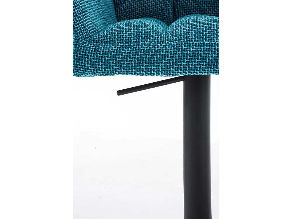 Lot de 2  Tabouret de bar - Tissu & Noir - Turquoise - Damaso