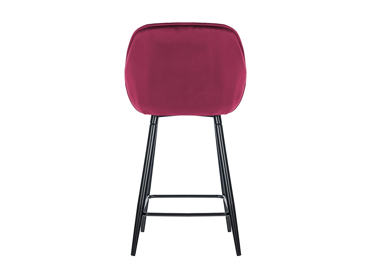 Lot de 2 Tabourets de bar - Velours & Métal noir mat - Violet - Gibson 76