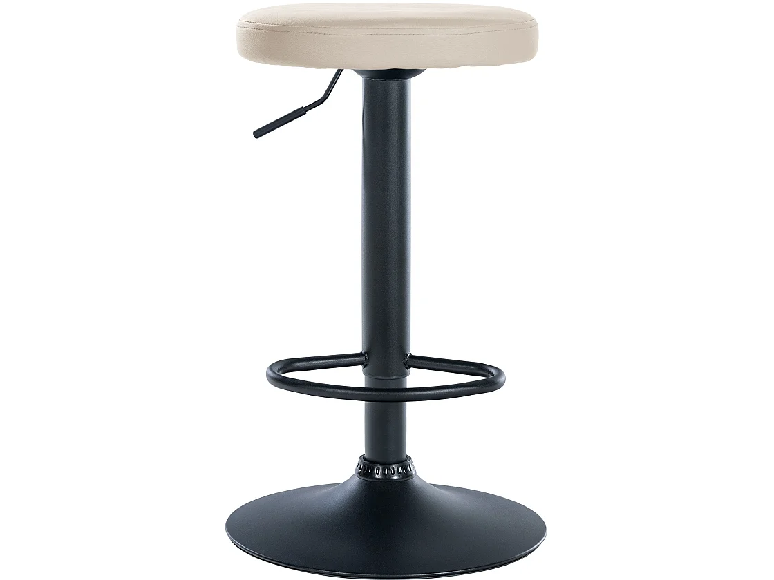 Lot de 2 Tabourets de bar - Similicuir & Métal - Crème - Ponte