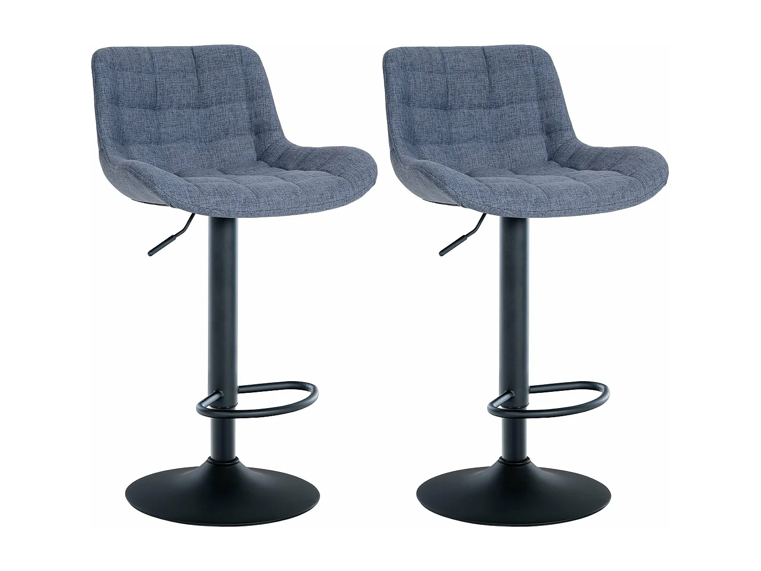 Lot de 2  Tabouret de bar - Tissu - Bleu - Tover